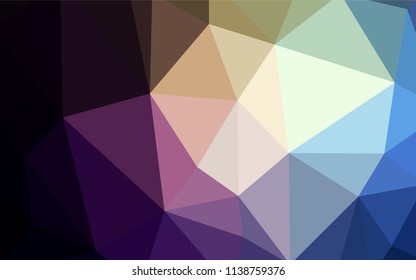 Dark Blue, Yellow vector abstract mosaic pattern. Polygonal abstract illustration with gradient. Best triangular design for your business.