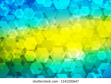 Dark Blue, Yellow vector abstract mosaic template. Modern geometrical abstract illustration with gradient. The best hexagonal design for your business.