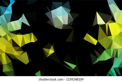 Dark Blue, Yellow vector abstract polygonal cover. Geometric illustration in Origami style with gradient.  The completely new template can be used for your brand book.