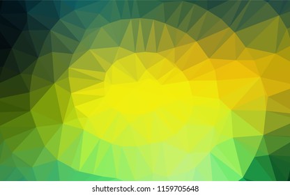 Dark Blue, Yellow vector abstract polygonal layout. An elegant bright illustration with gradient. A new texture for your design.
