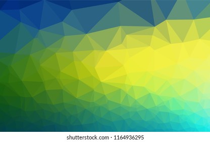 Dark Blue, Yellow vector abstract polygonal layout. Creative geometric illustration in Origami style with gradient. A completely new design for your business.