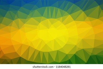 Dark Blue, Yellow vector abstract polygonal layout. Shining illustration, which consist of triangles. A completely new design for your business.