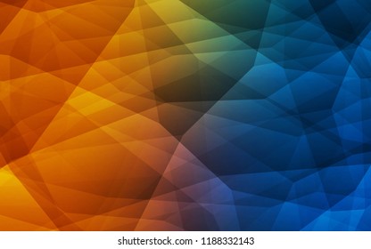 Dark Blue, Yellow vector abstract mosaic pattern. Shining polygonal illustration, which consist of triangles. New template for your brand book.