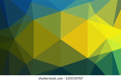 Dark Blue, Yellow vector abstract mosaic background. Glitter abstract illustration with an elegant design. The best triangular design for your business.