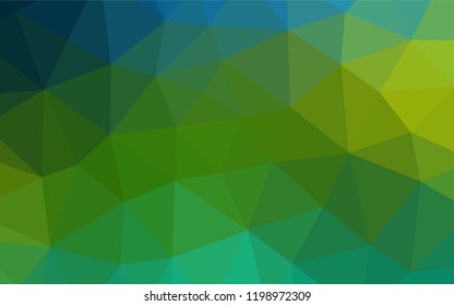 Dark Blue, Yellow vector abstract mosaic pattern. Triangular geometric sample with gradient.  A completely new design for your business.