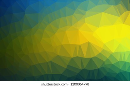 Dark Blue, Yellow vector abstract polygonal texture. Colorful illustration in abstract style with gradient. The completely new template can be used for your brand book.