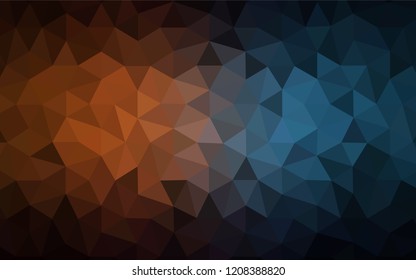 Dark Blue, Yellow vector abstract mosaic pattern. Colorful abstract illustration with triangles. Best triangular design for your business.