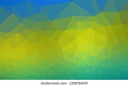 Dark Blue, Yellow vector abstract mosaic pattern. Triangular geometric sample with gradient.  Brand new design for your business.