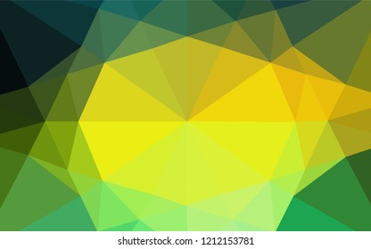 Dark Blue, Yellow vector abstract mosaic backdrop. Creative illustration in halftone style with gradient. The polygonal design can be used for your web site.