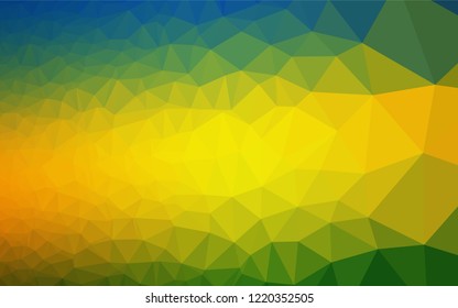 Dark Blue, Yellow vector abstract polygonal cover. A sample with polygonal shapes. Brand new style for your business design.