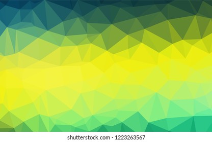 Dark Blue, Yellow vector abstract mosaic pattern. Geometric illustration in Origami style with gradient.  The completely new template can be used for your brand book.