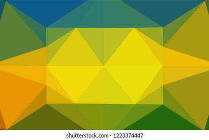 Dark Blue, Yellow vector abstract polygonal cover. Colorful illustration in abstract style with gradient. The best triangular design for your business.