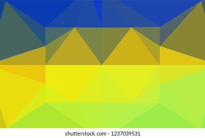 Dark Blue, Yellow vector abstract polygonal cover. Geometric illustration in Origami style with gradient.  The completely new template can be used for your brand book.