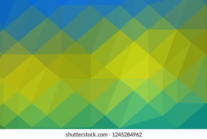 Dark Blue, Yellow vector abstract mosaic backdrop. A completely new color illustration in a vague style. Completely new template for your business design.