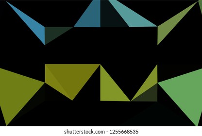 Dark Blue, Yellow vector abstract polygonal cover. Triangular geometric sample with gradient.  The completely new template can be used for your brand book.