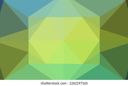 Dark Blue, Yellow vector abstract mosaic backdrop. Triangular geometric sample with gradient.  A completely new design for your business.