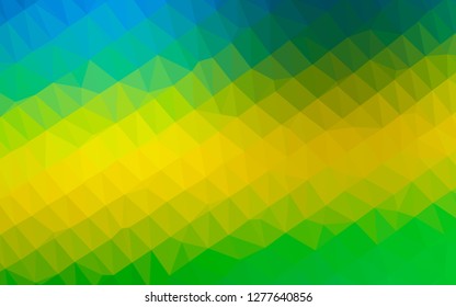 Dark Blue, Yellow vector abstract polygonal cover. A vague abstract illustration with gradient. New texture for your design.