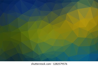 Dark Blue, Yellow vector abstract mosaic pattern. Colorful illustration in abstract style with gradient. The polygonal design can be used for your web site.