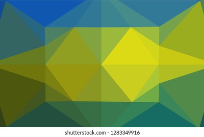 Dark Blue, Yellow vector abstract mosaic backdrop. Glitter abstract illustration with an elegant design. Brand new style for your business design.