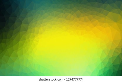 Dark Blue, Yellow vector abstract polygonal layout. Colorful abstract illustration with gradient. The best triangular design for your business.