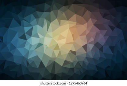 Dark Blue, Yellow vector abstract mosaic background. Colorful illustration in abstract style with triangles. Brand new design for your business.
