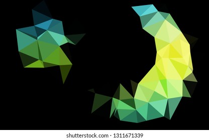 Dark Blue, Yellow vector abstract polygonal cover. An elegant bright illustration with gradient. Textured pattern for background.
