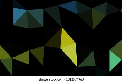 Dark Blue, Yellow vector abstract mosaic background. Creative illustration in halftone style with gradient. Template for a cell phone background.