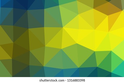 Dark Blue, Yellow vector abstract polygonal cover. Shining illustration, which consist of triangles. Elegant pattern for a brand book.