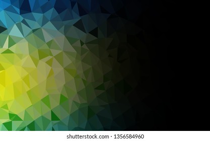 Dark Blue, Yellow vector abstract polygonal texture. A sample with polygonal shapes. Textured pattern for background.