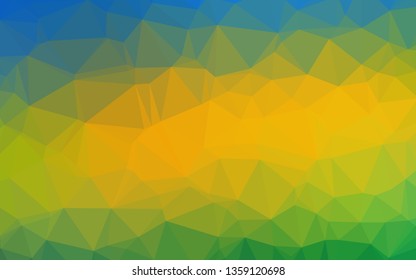 Dark Blue, Yellow vector abstract polygonal layout. Glitter abstract illustration with an elegant design. The best triangular design for your business.