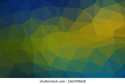 Dark Blue, Yellow vector abstract mosaic background. A sample with polygonal shapes. Completely new design for your business.