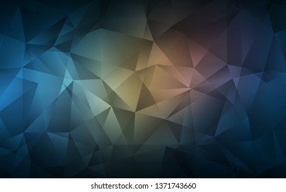 Dark Blue, Yellow vector abstract mosaic pattern. Shining polygonal illustration, which consist of triangles. Textured pattern for your backgrounds.
