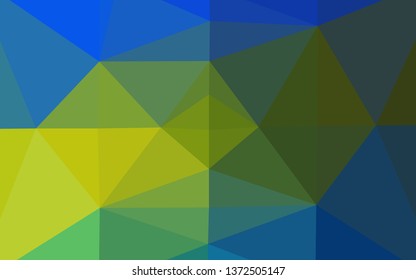 Dark Blue, Yellow vector abstract mosaic pattern. A sample with polygonal shapes. New texture for your design.