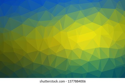 Dark Blue, Yellow vector abstract polygonal layout. An elegant bright illustration with gradient. Textured pattern for background.
