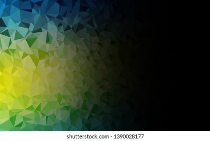 Dark Blue, Yellow vector abstract mosaic background. Modern geometrical abstract illustration with gradient. Brand new style for your business design.