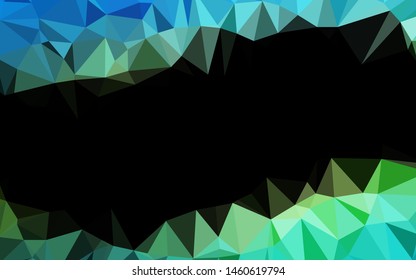Dark Blue, Yellow vector abstract polygonal layout. Geometric illustration in Origami style with gradient. Template for your brand book.