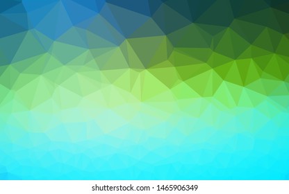 Dark Blue, Yellow vector abstract polygonal cover. Triangular geometric sample with gradient.  Textured pattern for background.