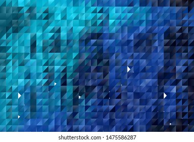 Dark Blue, Yellow vector abstract mosaic pattern. Triangular geometric sample with gradient.  Brand new style for your business design.