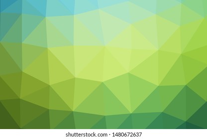 Dark Blue, Yellow vector abstract mosaic background. Colorful illustration in Origami style with gradient.  Polygonal design for your web site.