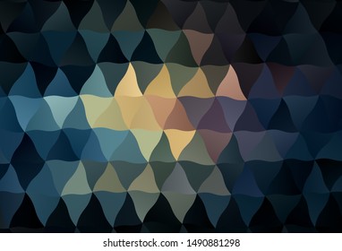 Dark Blue, Yellow vector abstract mosaic backdrop. Creative geometric illustration in Origami style with gradient. Template for cell phone's backgrounds.