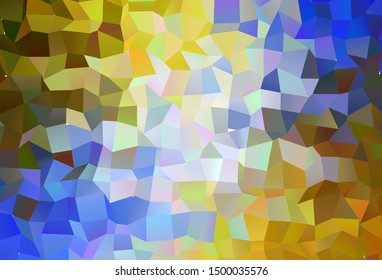 Dark Blue, Yellow vector abstract mosaic backdrop. Creative geometric illustration in Origami style with gradient. Polygonal design for your web site.