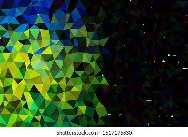 Dark Blue, Yellow vector abstract polygonal cover. Shining colored illustration in a Brand new style. Textured pattern for background.