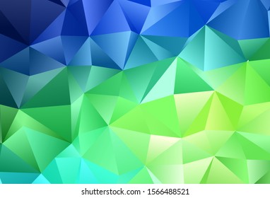Dark Blue, Yellow vector abstract polygonal texture. Creative illustration in halftone style with gradient. Triangular pattern for your business design.