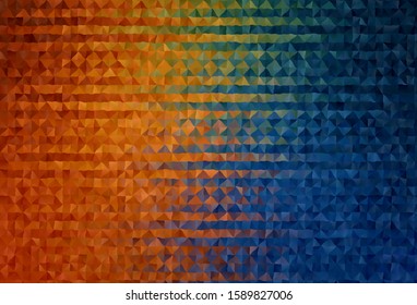 Dark Blue, Yellow vector abstract polygonal pattern. Colorful illustration in polygonal style with gradient. Completely new template for your banner.