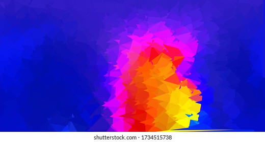 Textura de triángulo abstracto de vector amarillo azul oscuro. Ilustración abstracta con triángulos de gradiente elegantes. Muestra para tus diseños.