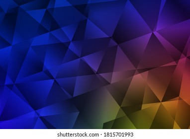 Dark Blue, Yellow vector abstract mosaic pattern. Colorful abstract illustration with triangles. Brand new design for your business.