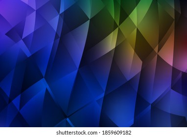 Dark Blue, Yellow vector abstract polygonal background. Geometric illustration in Origami style with gradient.  Best triangular design for your business.