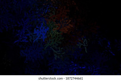 Azul oscuro, fondo abstracto vector amarillo con árboles, ramas. Decoración sencilla de estilo natural con árboles. Patrón para papeles pintados, libros de color.