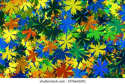 Dark Blue, Yellow vector abstract design with flowers. Illustration with colorful abstract doodle flowers. Template for backgrounds of cell phones.