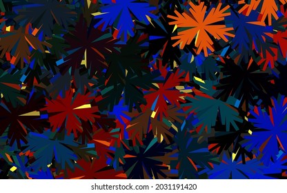 Dark Blue, Yellow vector abstract backdrop with flowers. Flowers with gradient on white background. Brand new style for your business design.